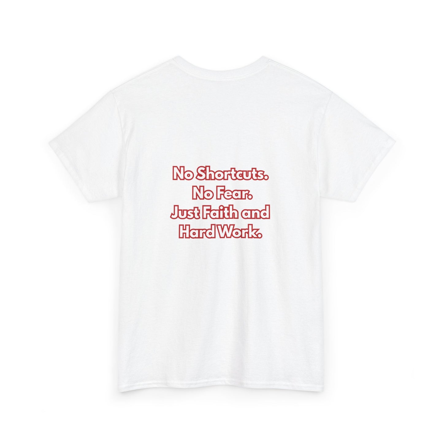 "GR1NDH4RD FA1THH4D" Unisex Tee (White & Red)