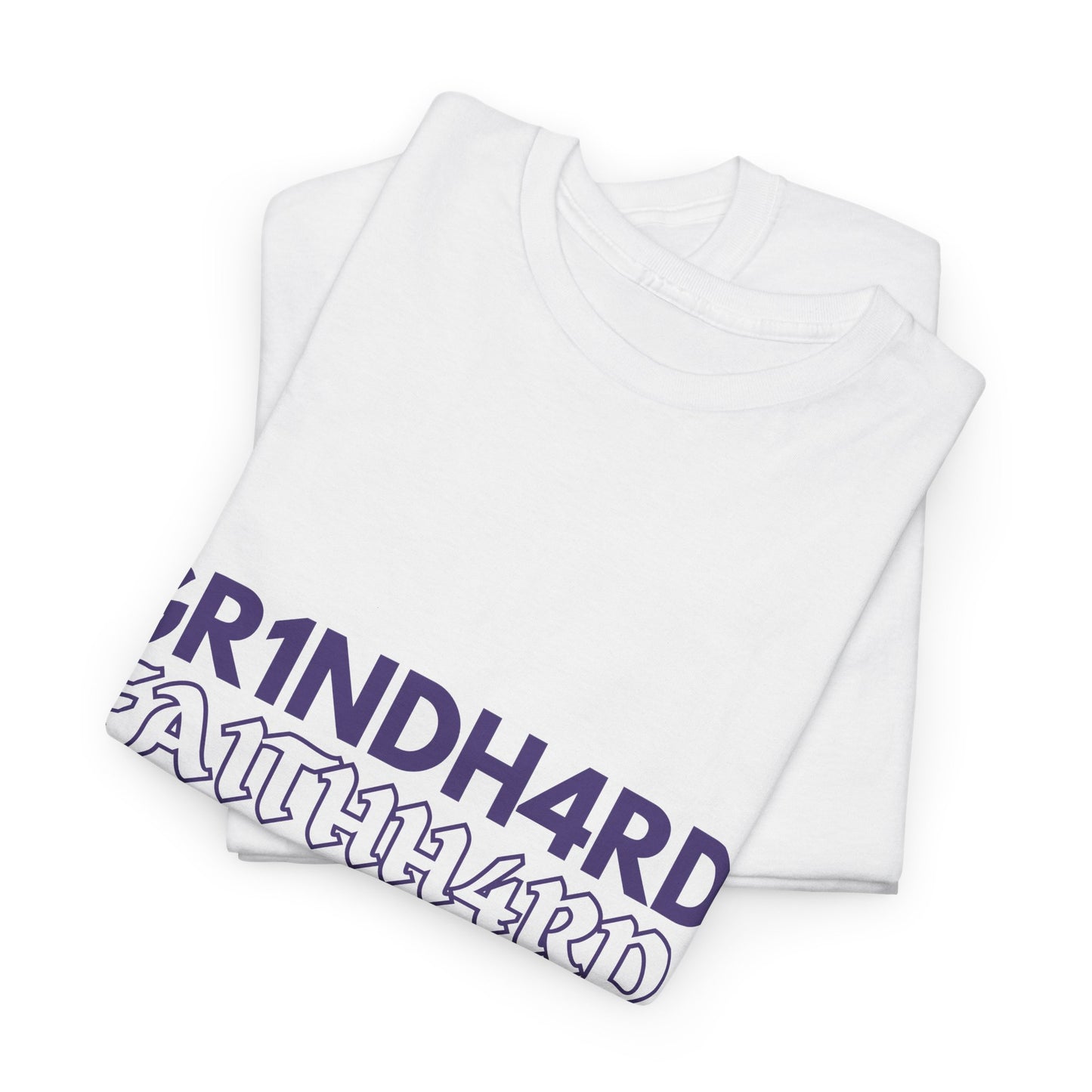 " GR1NDH4RD FA1THH4RD" Unisex Tee - White & Purple