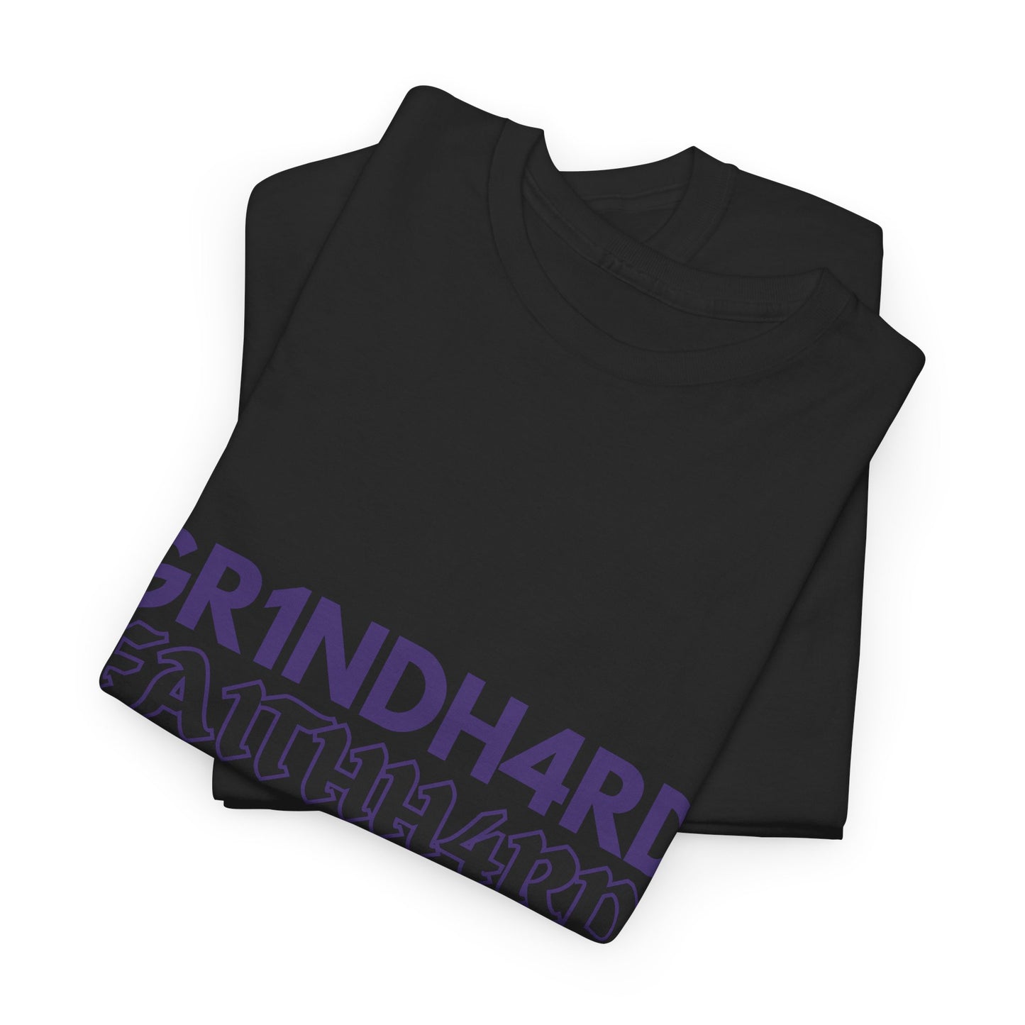 "GR1NDH4RD FA1THH4RD" Unisex Tee - Black & Purple