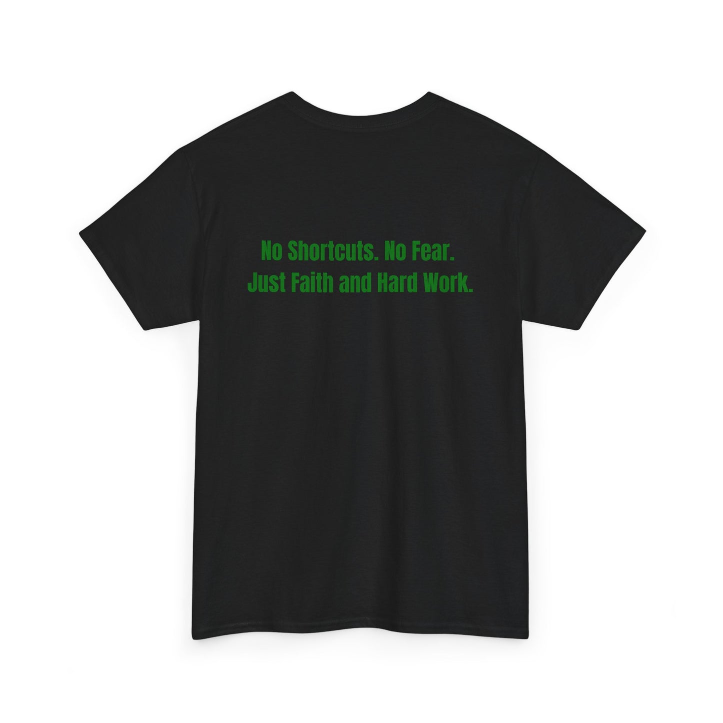 Unisex Heavy Cotton Tee - "GR1NDH4RD FA1THH4RD" Black & Green