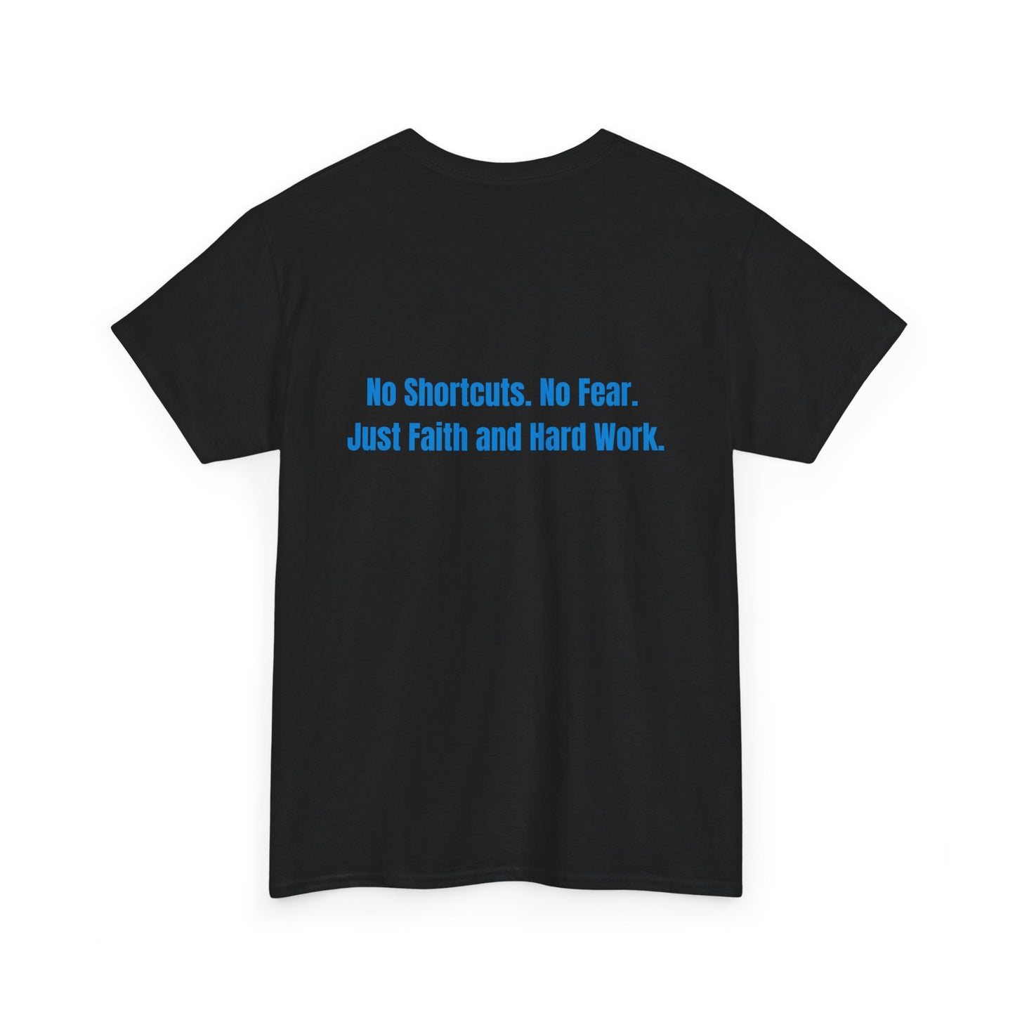 Unisex Heavy Cotton Tee – "GR1NDH4RD FA1THH4RD" Black & Electric Blue