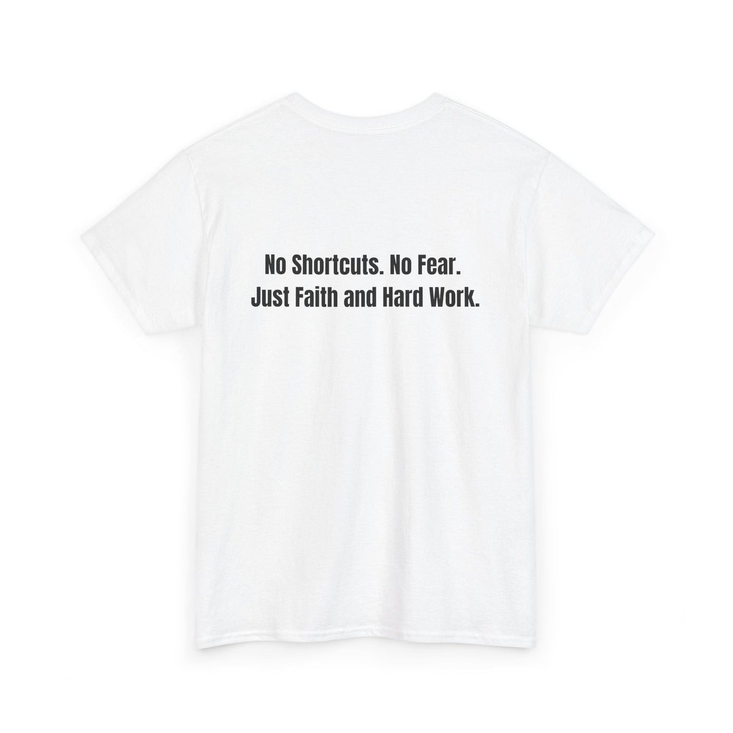 Unisex Heavy Cotton Tee - "GR1NDH4RD FA1THH4RD" White & Black