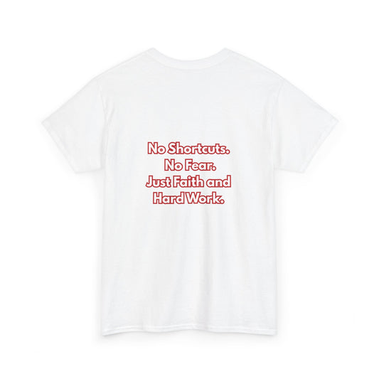 "GR1NDH4RD FA1THH4D" Unisex Tee (White & Red)