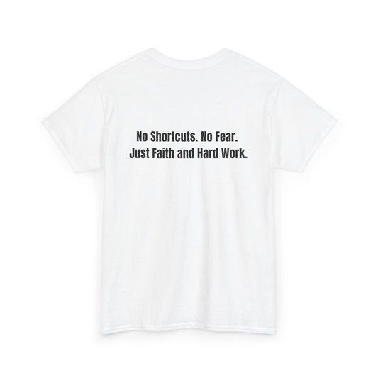 Unisex Heavy Cotton Tee - "GR1NDH4RD FA1THH4RD" White & Black